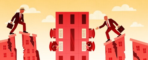 Una estructura prefabricada de favores